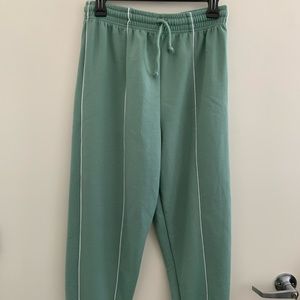Topshop mint green with white stripe sweatpants